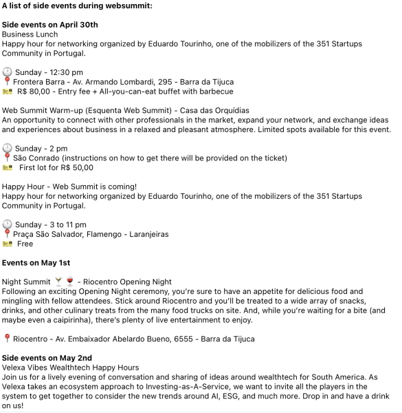 
                    WebSummit в RIO (Часть 1 из 6), или наша методика привлечение клиентов на самой большой тех конференции в мире            