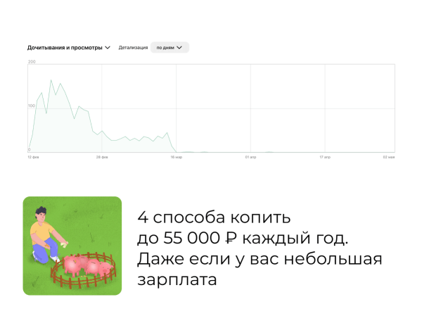 Как мы получаем десятки тысяч дочитываний и сотни тысяч показов в Дзене без рекламы
Как мы получаем десятки тысяч дочитываний и сотни тысяч показов в Дзене без рекламы